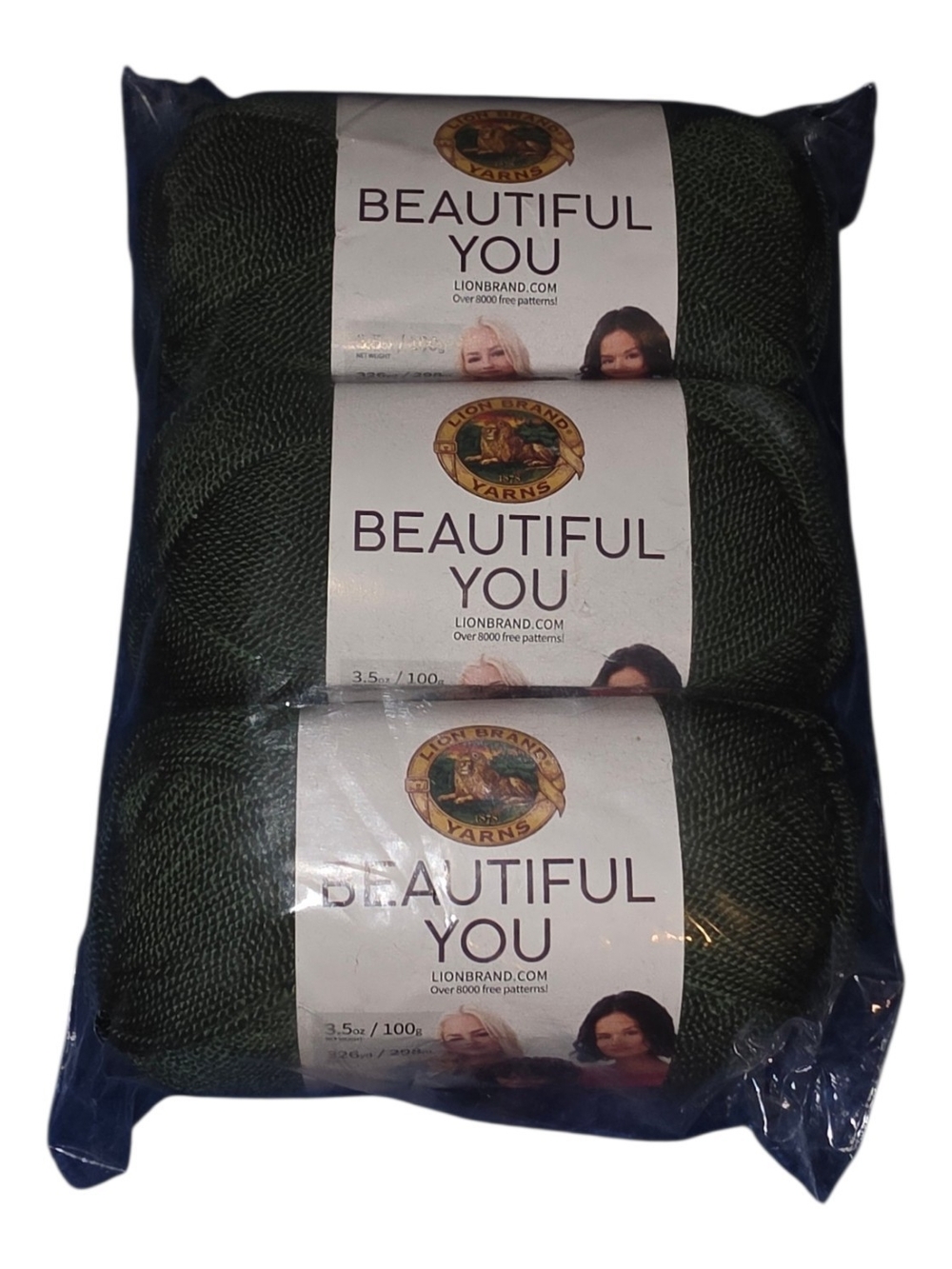 RARE Lion Brand Beautiful You Cypress Yarn 3 Skeins DISCONTINUED #174